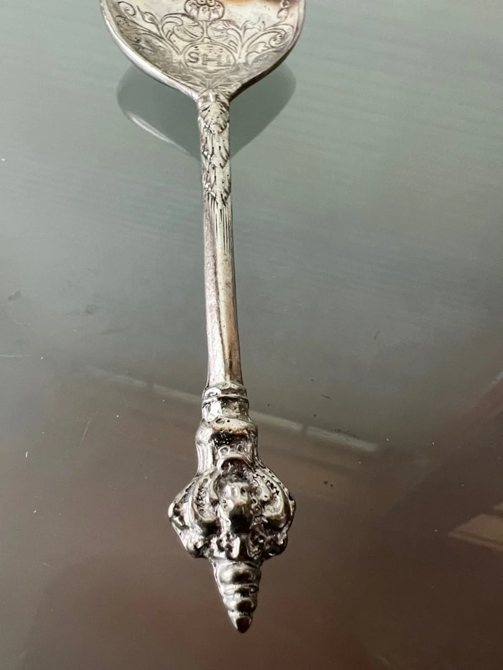 🥄Askvoll Brug Norway Vintage Ornate Silver Spoon 6.25” Pewter Decorative